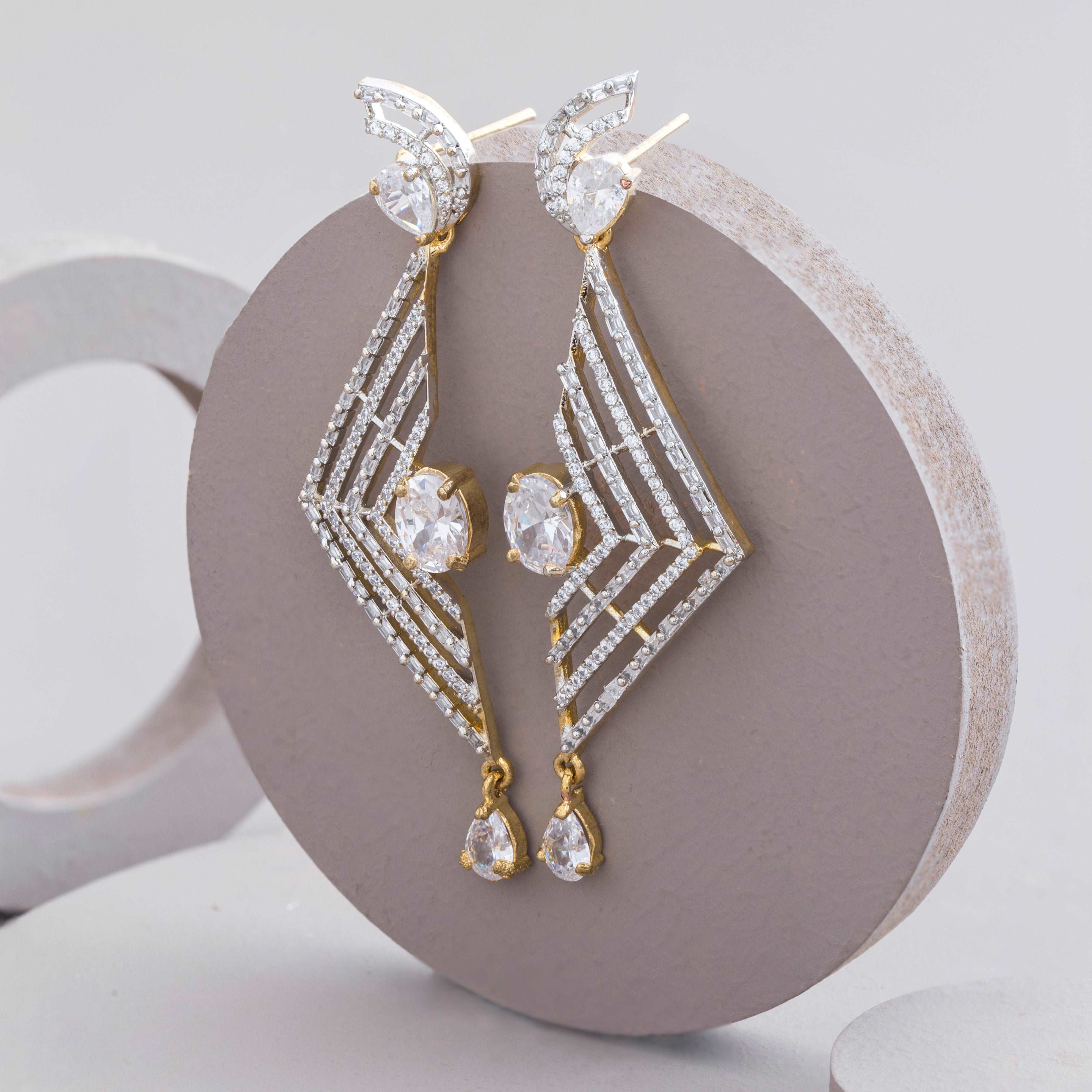 Trigonal Crystal Earrings