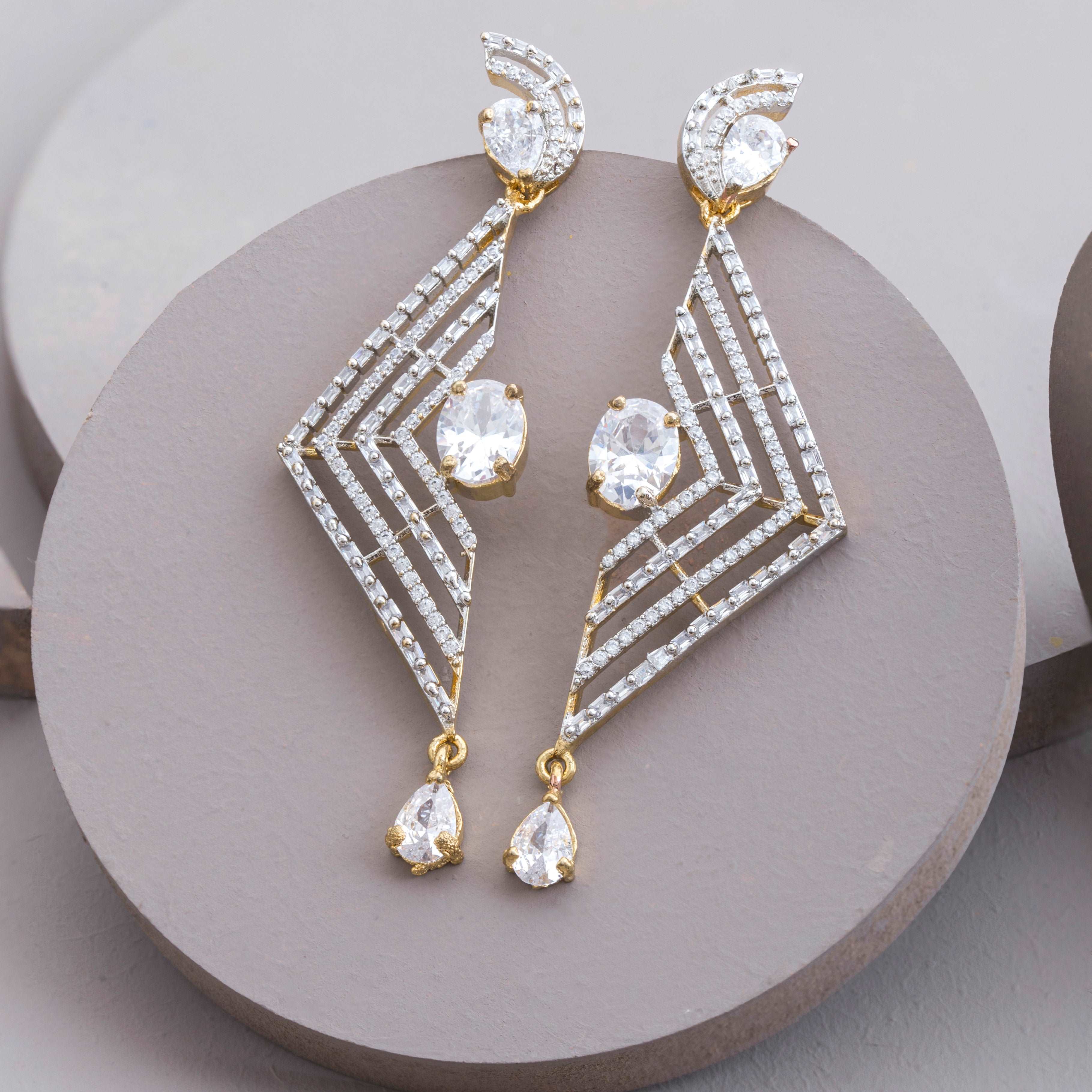 Trigonal Crystal Earrings