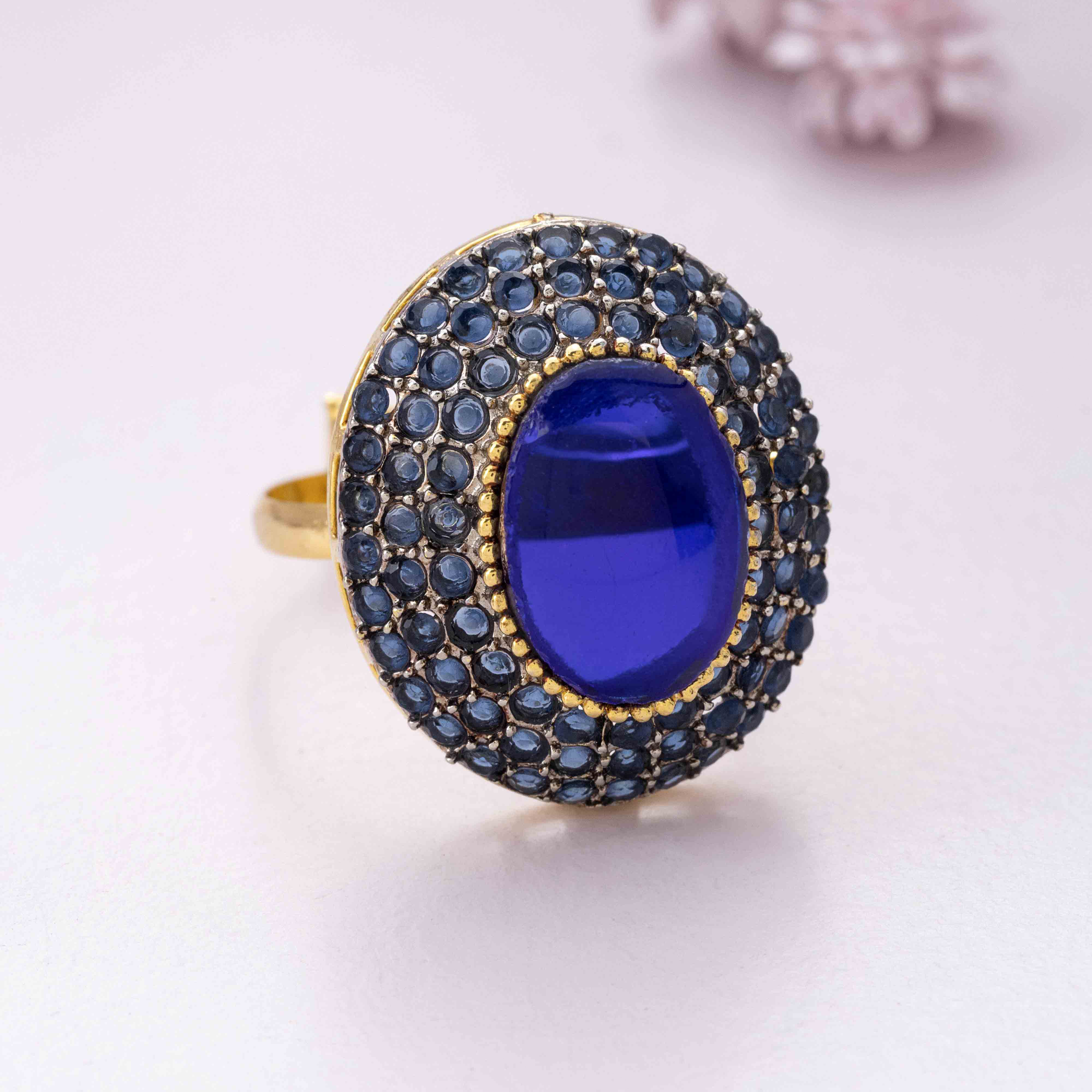 Sapphire Halo Ring